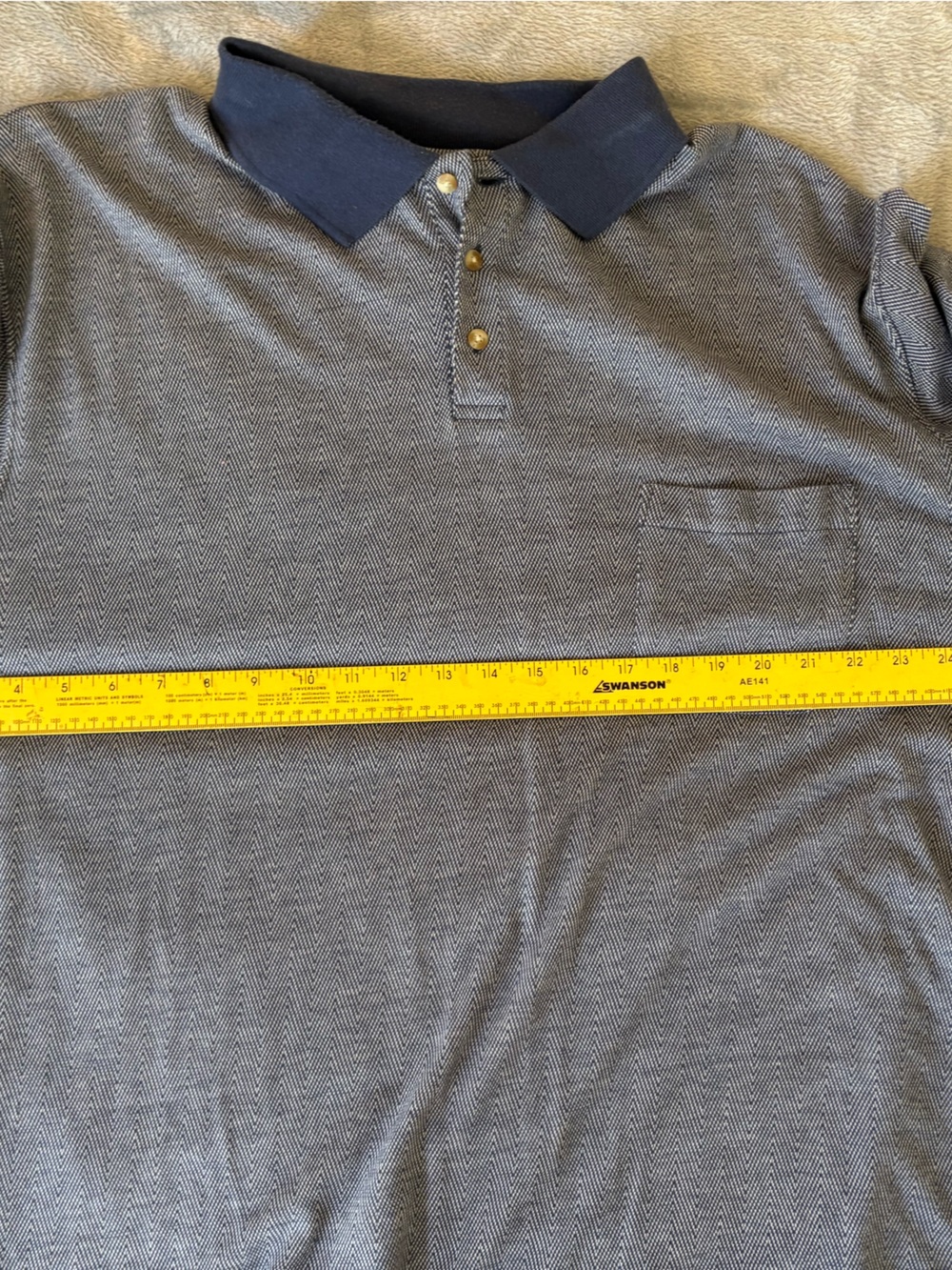 Saddlebred Heathered Navy Short-Sleeve Polo 2X shirt cotton everyday classic - Picture 6 of 7